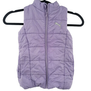 Puma Girls' Puffer Vest Size XS (5-6) Purple Sleeveless